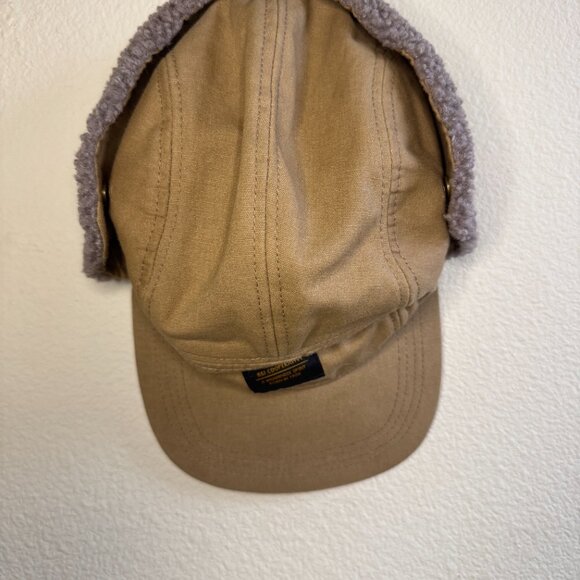 REI Co-op Earflap Winter Hat – Tan Canvas & Sherpa – Fits 23” Head - Picture 3 of 5